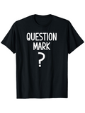 Men's T-Shirt Question Mark Bold White Letters With Large Centered Symbol T Shirt