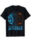 Men's T-Shirt Football And Cheerleader Mom With Grunge Half Football Print