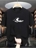 Men's T-Shirt Powerful Ocean Waves Breaking Under Midnight Sky Wave