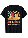 Men's T-Shirt All Good With Mailboxes And Scattered Parcels Under Flying Envelopes Mailbox