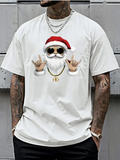 Men's T-Shirt Christmas Hip Hop Santa With Sunglasses And Gold Chain Santa Claus