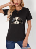 Women's T-Shirt Fluffy Puppy Staring With Bright Eyes And Soft Fur Dog