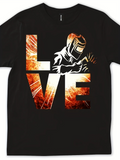 Men's T-Shirt Love With Fiery Flames And Welding Sparks Welder
