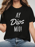 Women's T-Shirt AY Dios MIO Letter Print