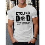 Men's T-Shirt Cycling Dad With Bold Letters Bicycle Riding Through Letters