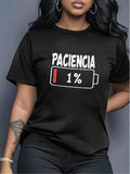 Women's T-Shirt Nearly Empty Battery Graphic With Text Above Symbol Shirt