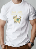 Men's T-Shirt Cat Game Game Over Hand Drawn Art Cat