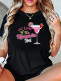Women's T-Shirt Salt Lime Margarita With Strawberry Slice And Ice Garnished Margarita Glass