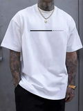 Men's T-Shirt Minimal Line Design With Simple Graphic On Casual White T Shirt