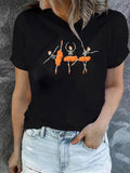 Women's T-Shirt Orange Tutu Ballet Dancers Performing Under Studio Lights Ballerinas