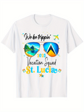 Men's T-Shirt We Be Trippin Vacation Squad Sunglasses With Blue And Yellow Island Scene