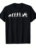 Men's T-Shirt Evolution Of Drumming Figures Progressing Toward A Classic Drum Set