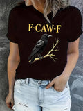 Women's T-Shirt FCAWF Perched On Bare Autumn Branch Raven