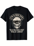 Men's T-Shirt Im A Gen Xer With Edgy Skull Art Wearing Cool Sunglasses
