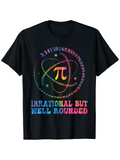 Men's T-Shirt Irrational But Well Rounded Colorful Pi Digits With Mathematical Atom Symbol