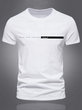 Men's T-Shirt Walk The Future Minimal Text Design With Simple Bold Accent Bar