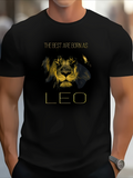 Men's T-Shirt The Best Are Born As Leo Majestic Golden Light Shining On Lion Face