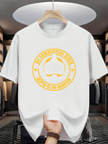 Men's T-Shirt Stars And Circle With Stylized Mustache Surrounded By Bold Letters