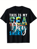 Men's T-Shirt This Is My Tropical Sea Day Shirt With Palm Trees And Sunset