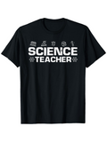 Men's T-Shirt Molecule Structures With Bold White Science Teacher Typography
