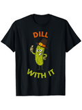 Men's T-Shirt Dill With It Cartoon Pickle Wearing A Festive Hat
