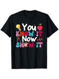 Men's T-Shirt You Know It Now Show It Playful Lettering With Fruit Icons T Shirt