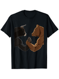 Men's T-Shirt Power Struggle Arm Wrestling Muscular Bull And Strong Bear