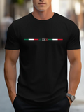 Men's T-Shirt Mexico Flag Colors With Minimal Graphic Centered Text