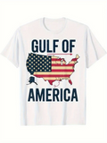 Men's T-Shirt Gulf Of America Patriotic United States Map With Flag Motif