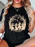 Women's T-Shirt Dancing Under Branches In Moonlit Forest Featuring Witch Figures
