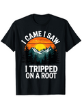 Men's T-Shirt I Came I Saw Vibrant Sunset Sky With Mountains Among Pine Forest