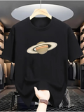 Men's T-Shirt Cosmic Rings Floating In Vast Black Space Saturn Planet