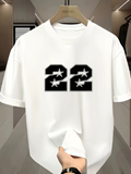 Men's T-Shirt Bold Number 22 With Stars Patterned Graphic Design Shirt