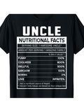 Men's T-Shirt Uncle Nutritional Facts Coolness Funny Love Family Skillful Uncle
