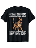 Men's T-Shirt Bold Text Over Happy Playful Dog German Shepherd
