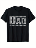 Men's T-Shirt Checkerboard Framed Bold Retro Block Letters Dad