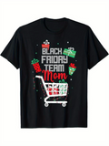 Men's T-Shirt Black Friday Team Mom With Shopping Cart And Colorful Gift Boxes