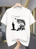 Men's T-Shirt Fishing Adventure With Large Splashing Waves And Majestic Leaping Fish