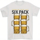 Men's T-Shirt Check Out My Six Pack Of Foaming Beer Mugs Lined Up