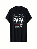 Men's T-Shirt Soon To Be Papa Loading With Red Hearts And White Letters Papa