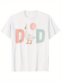 Men's T-Shirt Dad Letters Pastel With Balloon And Standing Goose