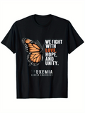 Men's T-Shirt We Fight With Love Hope And Unity Monarch Butterfly Supporting Leukemia Awareness