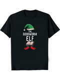 Men's T-Shirt The Bookworm Elf Open Book With Festive Elf Hat Shoes