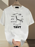 Men's T-Shirt Math Equations And Clock Diagram With Large Bold Letters TAYT