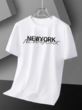 Men's T-Shirt New York Artistic Handwritten Overlapping Text Shirt