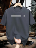 Men's T-Shirt Minimalist Striped Graphic On Plain Cotton Tee