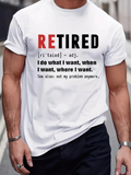 Men's T-Shirt Retired Definition Statement With Bold Black Red Lettering T Shirt