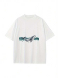 Men's T-Shirt Serene Ocean With Gentle Waves And Swimming Blue Whale