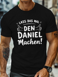 Men's T-Shirt Distressed White Lettering With Icons And Thumbs Up On T Shirt