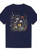 Men's T-Shirt Wildflowers Blooming Among Lush Greenery Under Sunlight Flower